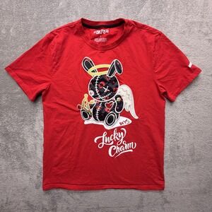 BKYS Lucky Charm Bunny Shirt Mens Large Red Graphic Streetwear Crewneck Tee